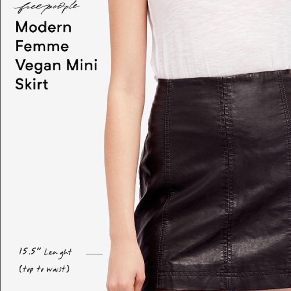 Free People Modern Femme Vegan Leather Mini Skirt